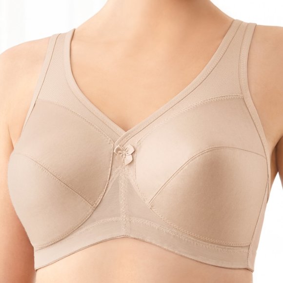 Set of 3! 50B Magic Lift Bra (COTTON-BLEND) Wireless (Active-Support) Nude NEW - Picture 3 of 16